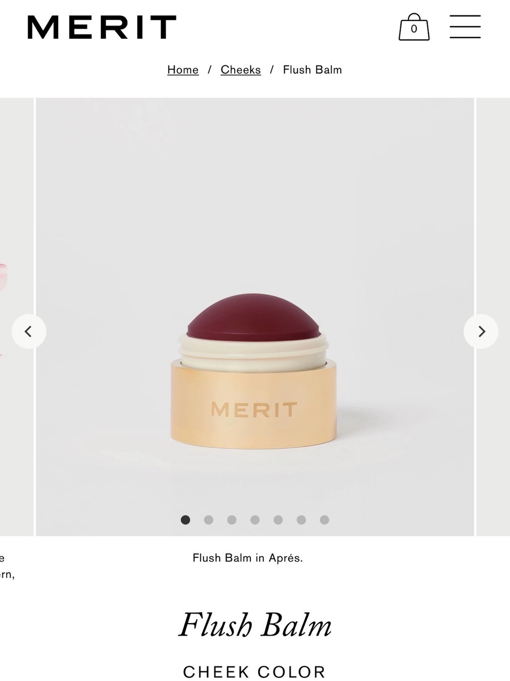 NWT Merit Flush Balm Blush